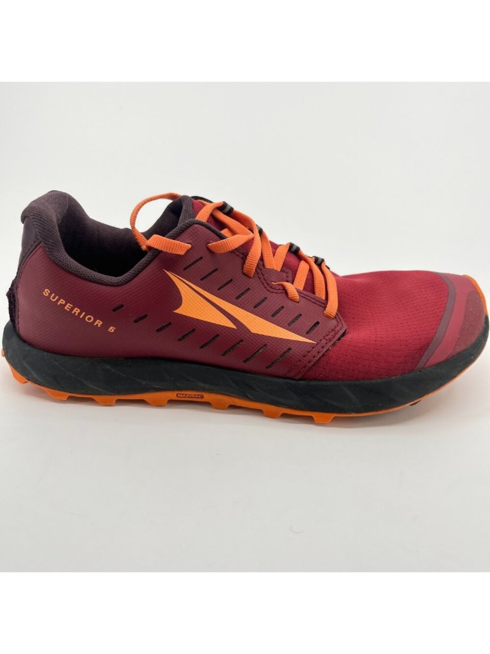 Altra Superior 5 Women Size 9.5 Maroon Orange Black Trail Running Shoes Sneakers